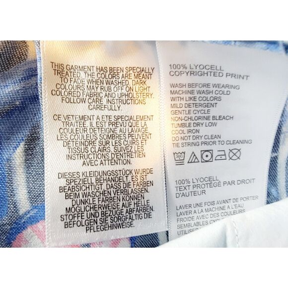 Tommy Bahama M Women's Floral Mid-Rise‎ Shorts Blue Drawstring Pockets - Picture 5 of 6